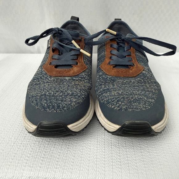 True Linkswear Lux Pro Knit Golf Shoes Mens Size 10 Blue Brown Spikeless